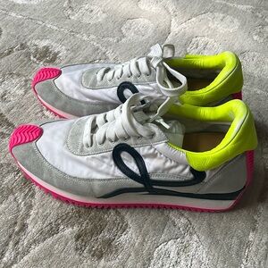 Loewe White & Neon Flow Runner Sneakers